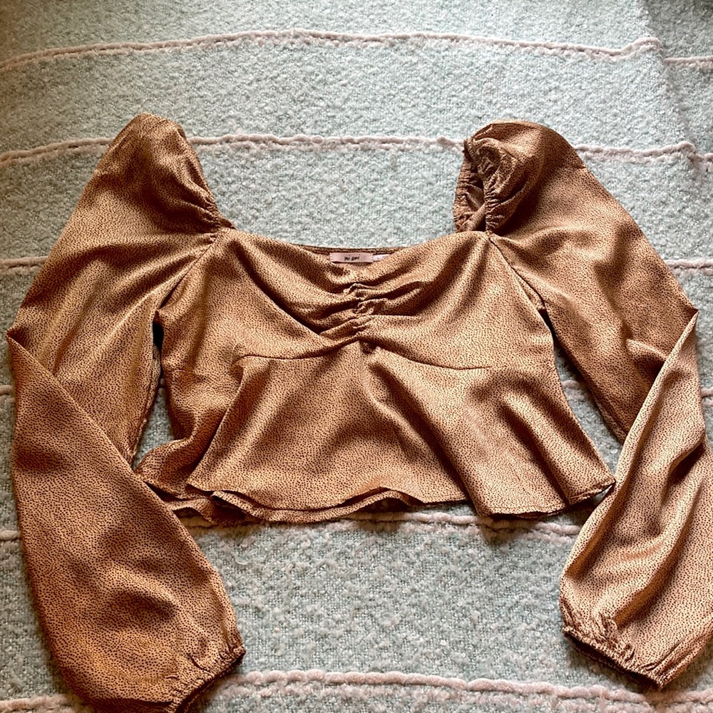 Silk long sleeve top